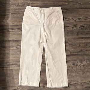 LOFT Outlet Monroe Straight white cotton pants